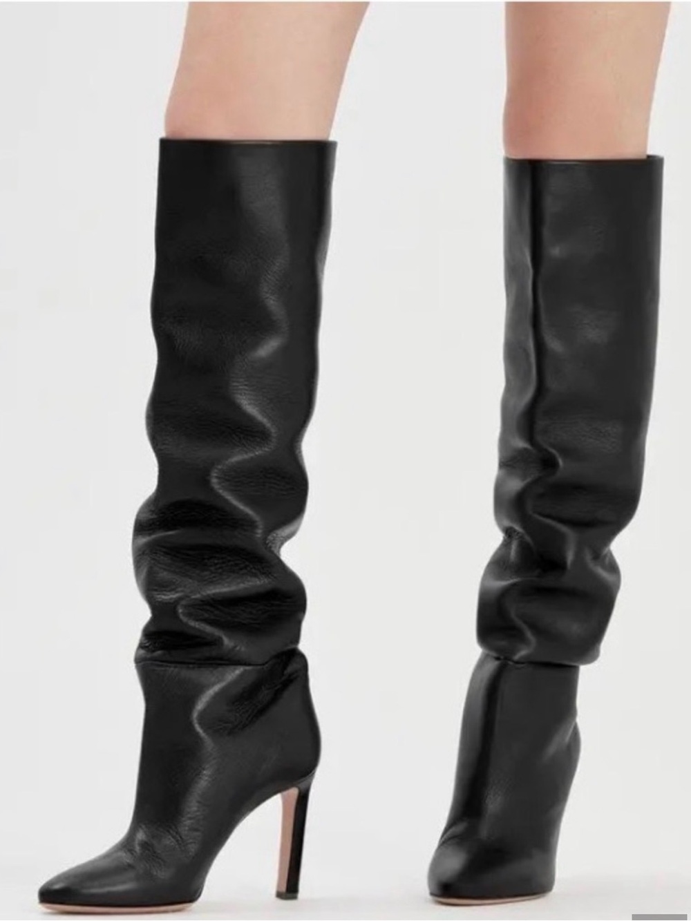 Oscar de la Renta Black Leather Knee-High Boots